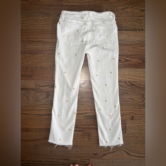 Driftwood Candance White Denim Yellow Floral Daisy Embrodiered Jean‎ Size 25 - Picture 6 of 6